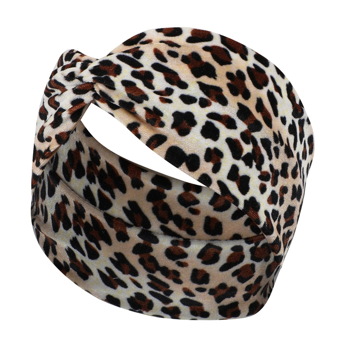 Wholesale Leopard Print Elastic Cross Hairband JDC-HD-Jint005