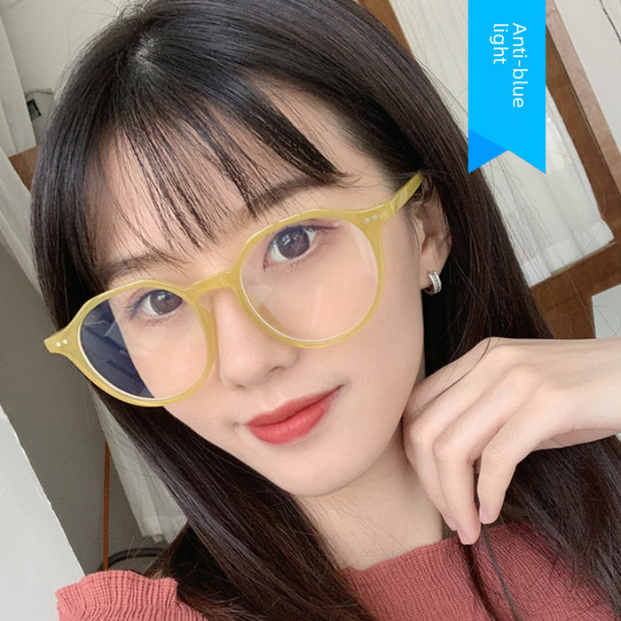 Wholesale Fashion round frame flat light glasses frame anti blue light glasses frame