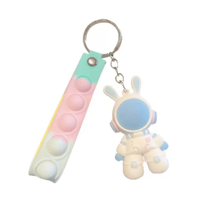 Wholesale PVC Space Rabbit Keychain 3D Doll Pendant Car Key Accessory Gift
