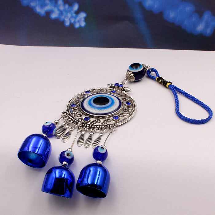 Wholesale Blue Eye Pendant Round Blue Bell Wind Chime