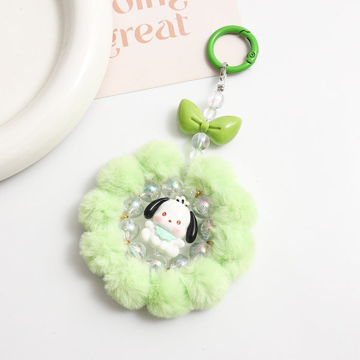 Wholesale Cute Cartoon Pom Pom Keychain Plush Bag Charm Decorative Accessory MOQ≥2