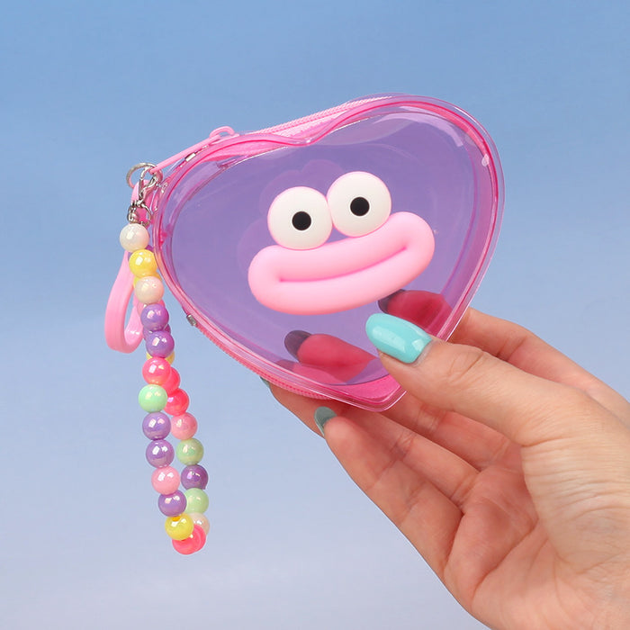 Wholesale Trendy Transparent PVC Coin Purse With Funny Lip Design Blue Pendant For Keys And Lipstick Car Key Accessory