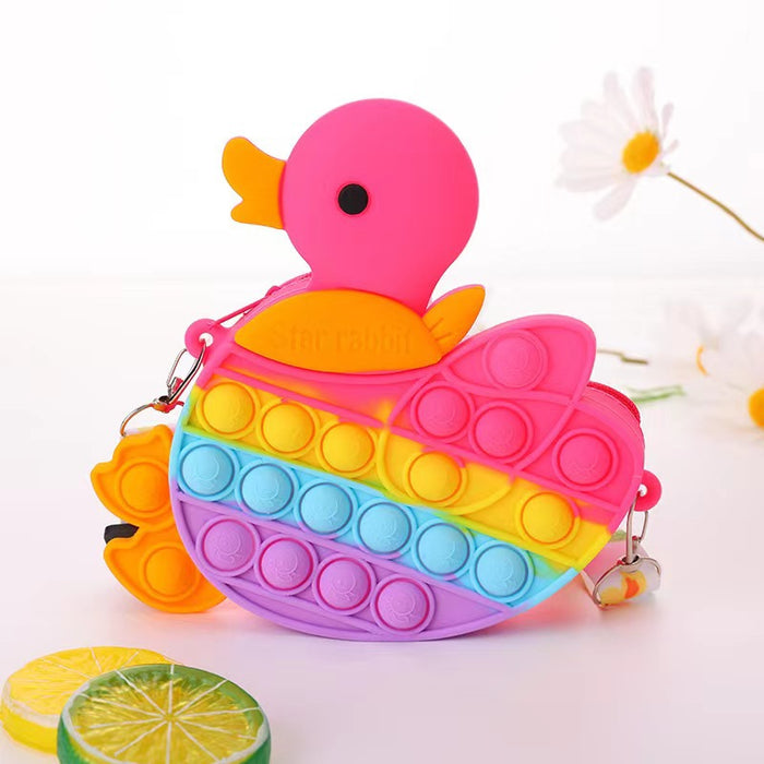 Wholesale Chic Cartoon Duck Silicone Crossbody Bag Purse