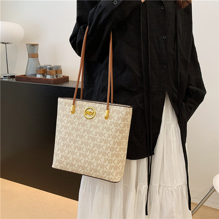 Wholesale Large Capacity Woven Bag with Bucket Bag Shoulder Bag JDC-SD-Pengz001