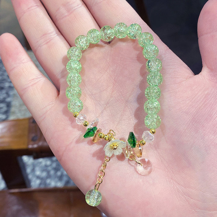 Wholesale Electroplated Glass Glaze Butterfly Ice Crack Bow Beaded Bracelet