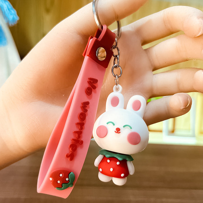Wholesale Cartoon  bear keychain cute key chain doll claw  silicone key pendant car bag ornaments