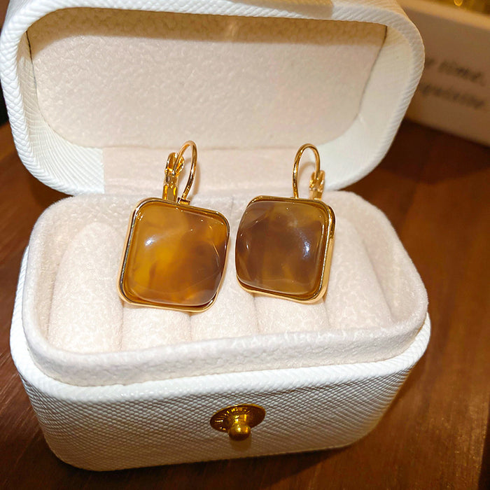 Wholesale  silver needle geometric irregular resin earrings heart earrings