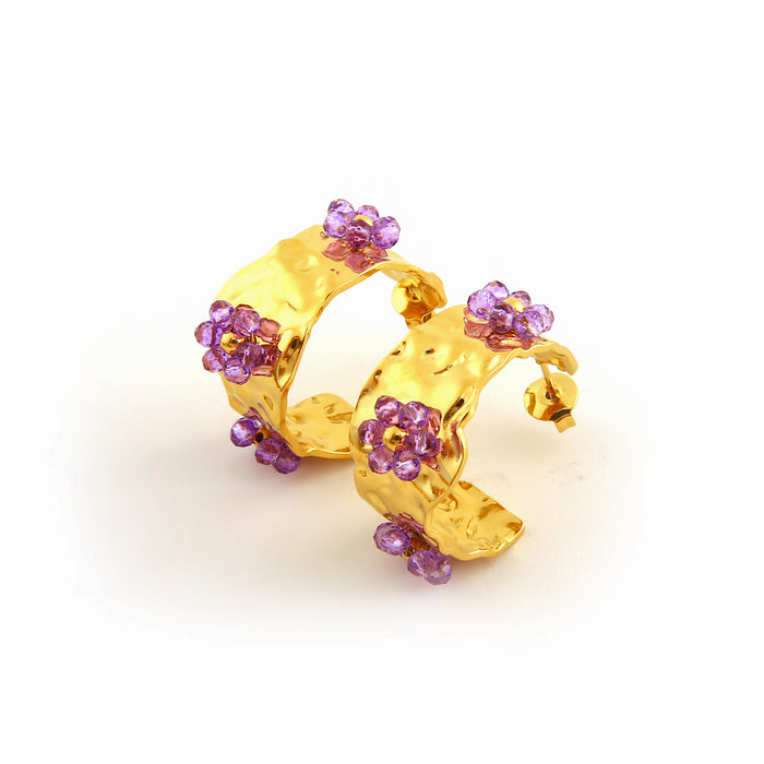 Wholesale Original design, personalized stainless steel earrings with small flowers, simple and fashionable temperament, flower earrings wholesale