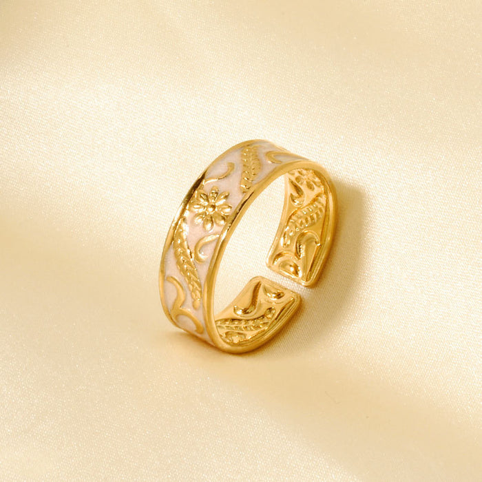 Wholesale Stainless steel retro artistic opening ring, women's niche design, ring accessories