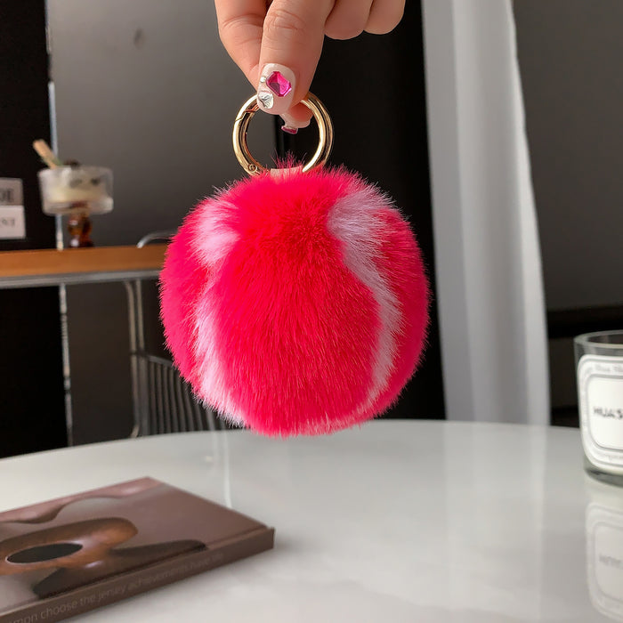 Wholesale Imitation rabbit fur car keychain backpack pendant
