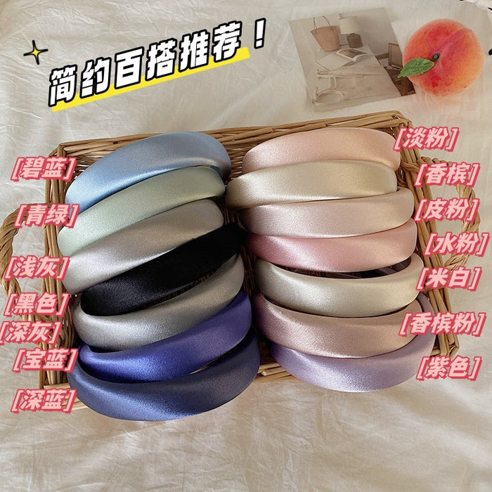 Wholesale Simple Satin Colorful Wide Brim Sponge Headband JDC-HD-Suim017