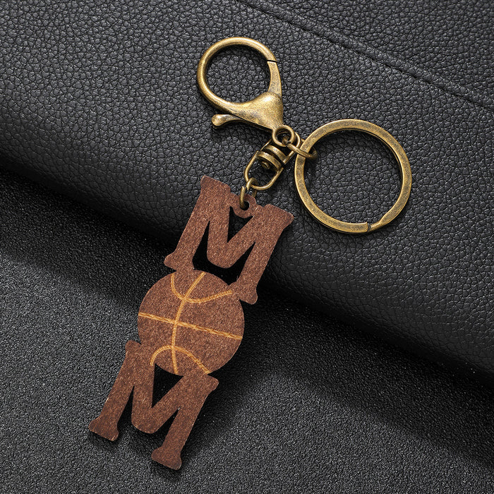 Wholesale Mother's Day Wood Chip Retro Keychain JDC-KC-YiTian001