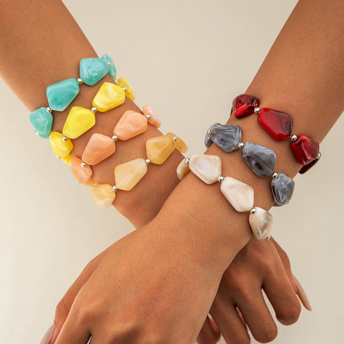 Wholesale Bohemian Irregular Acrylic Colorful Bracelet for Anniversary Fashion Accessory MOQ≥2