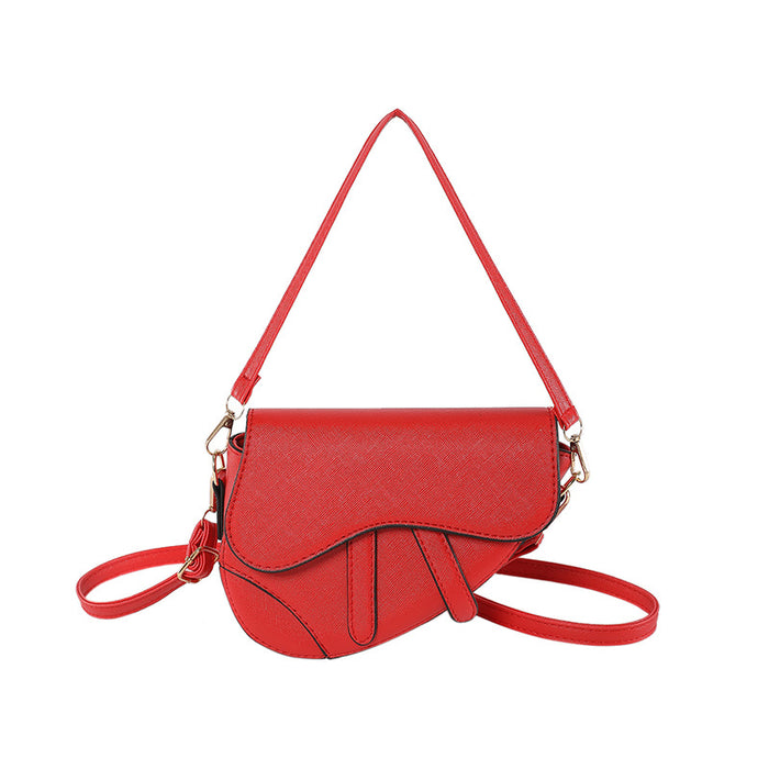 Wholesale PU Contrast Color Messenger Shoulder Saddle Bag JDC-SD-SYuan015