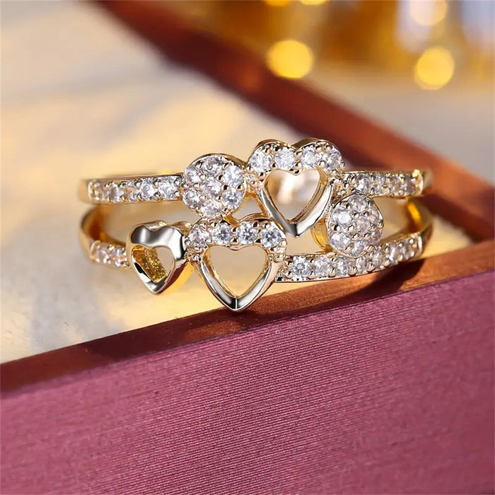Wholesale Exquisite French retro unique creative heart ring, niche trendy versatile ring
