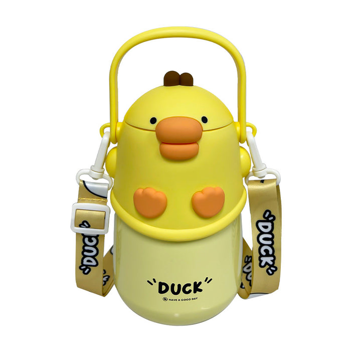 Wholesale Students  cute doodle duck thermos cup