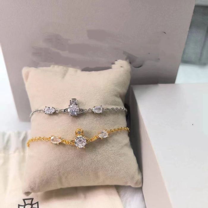 Wholesale Mermaid Tear Drop Zircon Bracelet Women's Casual Saturn Diamond Bracelet