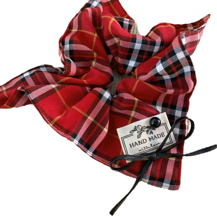 Wholesale Cloth Label British Plaid Colorectal Hair Ring Headwear Advanced Hair Accessories