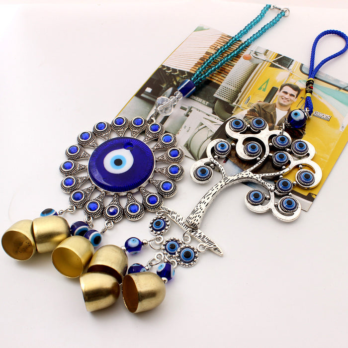 Wholesale Jewelry Blue Eye Pendant Tree of Life Devil's Eye Wind Chime Bell Pendant