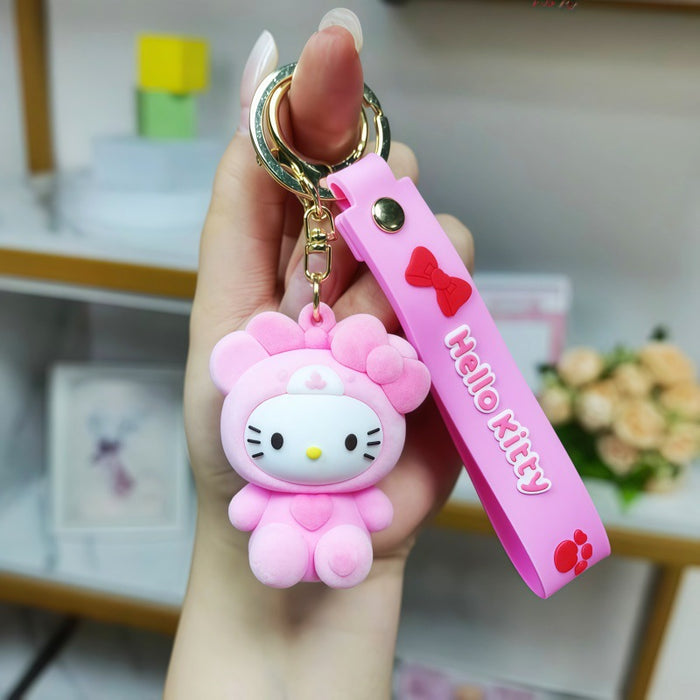 Wholesale Cute Cartoon Cat Keychain Metal Attachment Fashion Accessory MOQ≥2