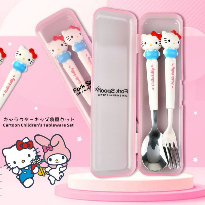 Wholesale Cartoon Printed Stainless Steel Cutlery Two-piece Set JDC-SN-Kameng001