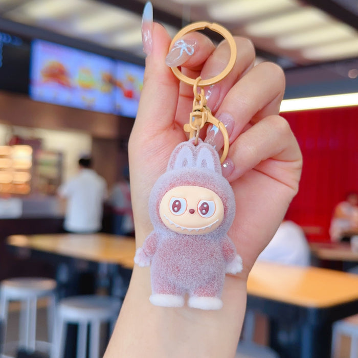 Wholesale 3D flocked cute cartoon keychain