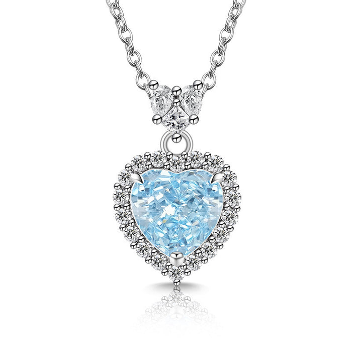 Wholesale Copper Heart Pendant Necklace Diamond Cut Padparadscha Style Fashion Accessory Gift