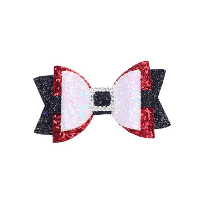 Wholesale Children Christmas Diamond Fabric Bow Hairpin JDC-HC-Bais004