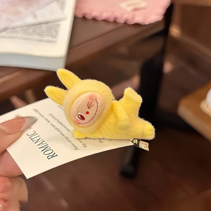 Wholesale Plush side lying fabric accessories, hair clips, cute hair clips, plush toys