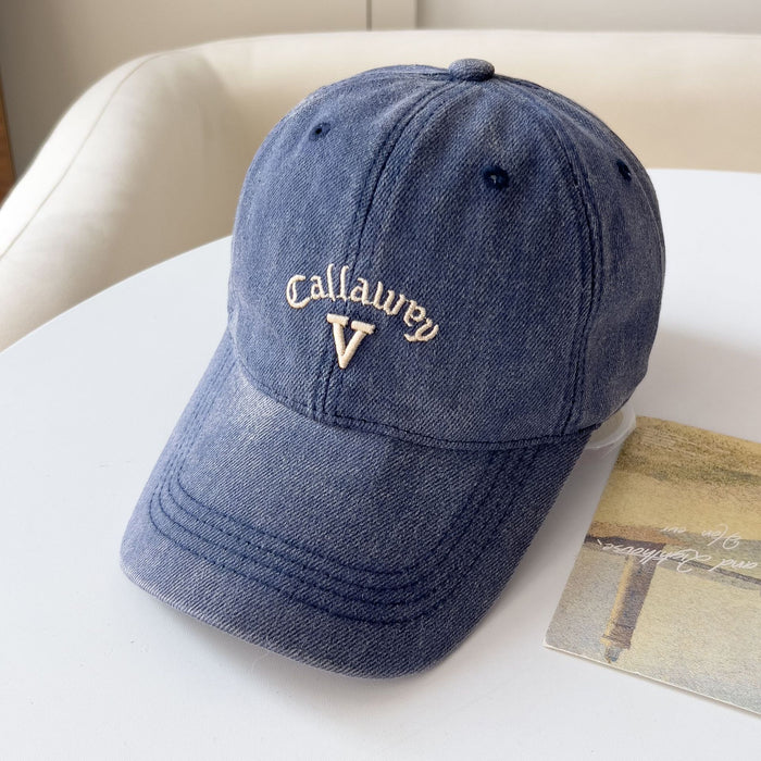 Wholesale Women's Summer New Sun Protection Hat Japanese Style Solid Color Letter Embroidery Three-Dimensional V Versatile Travel Baseball Cap Trendy