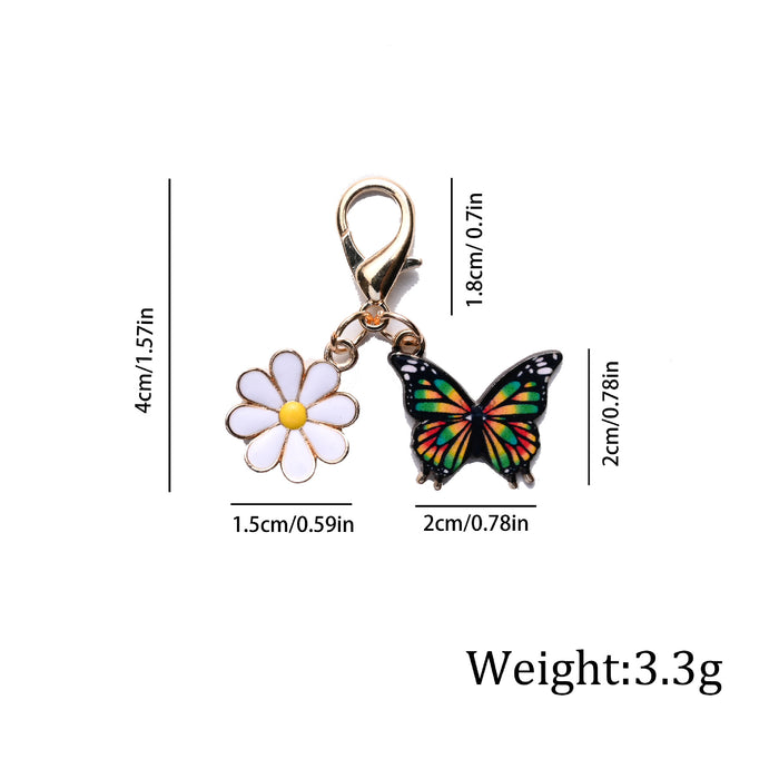 Wholesale Colorful enamel butterfly and  keychains