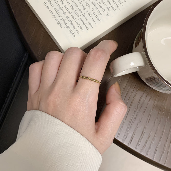 Wholesale Ring hexagonal small square exquisite and compact titanium steel