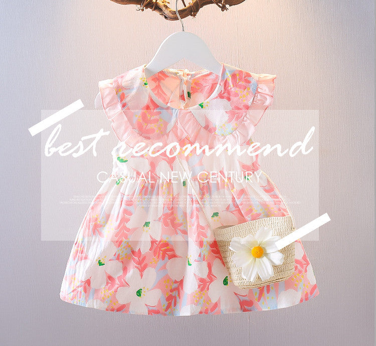 Wholesale Girls Sleeveless Dresses New Summer Children's Stylish Floral Dresses Baby Small Children Korean Summer Clothes JDC-CTS-MianY013