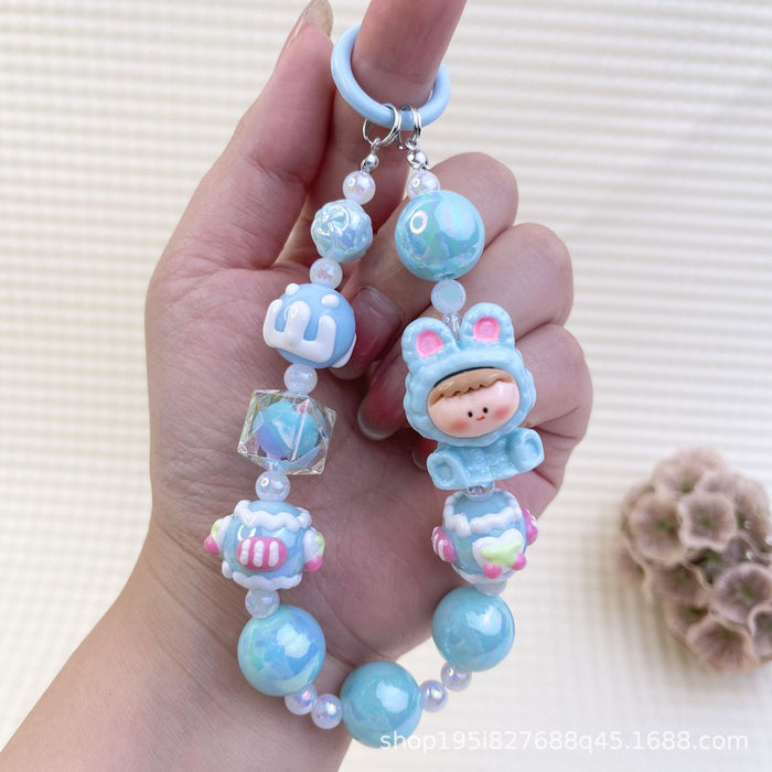 Wholesale Creative Cartoon Hand-painted Beads Mobile Phone Hanging Chain Bag Decorative Pendant DIY Accessories for Girlfriends