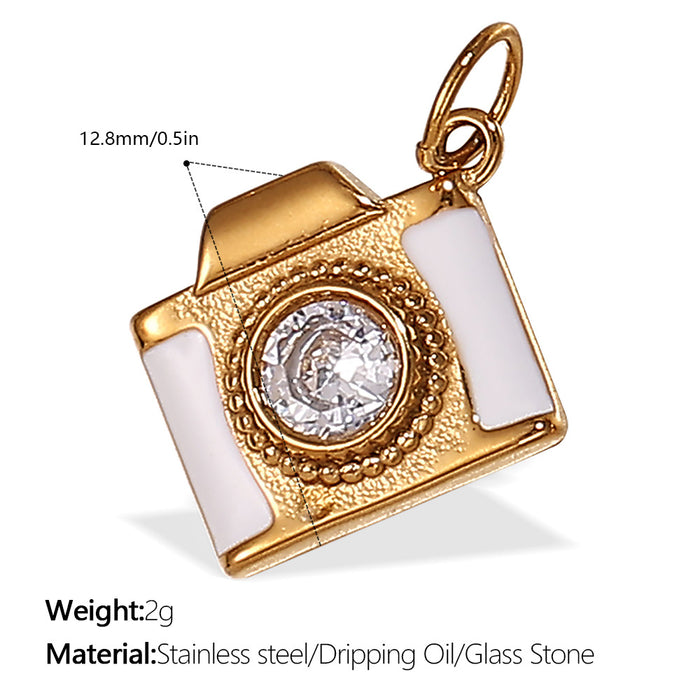 Wholesale  Pendant Accessories Inlaid Rhinestone All-match Pendant Inlaid Glass Stone Round Pendant Necklace