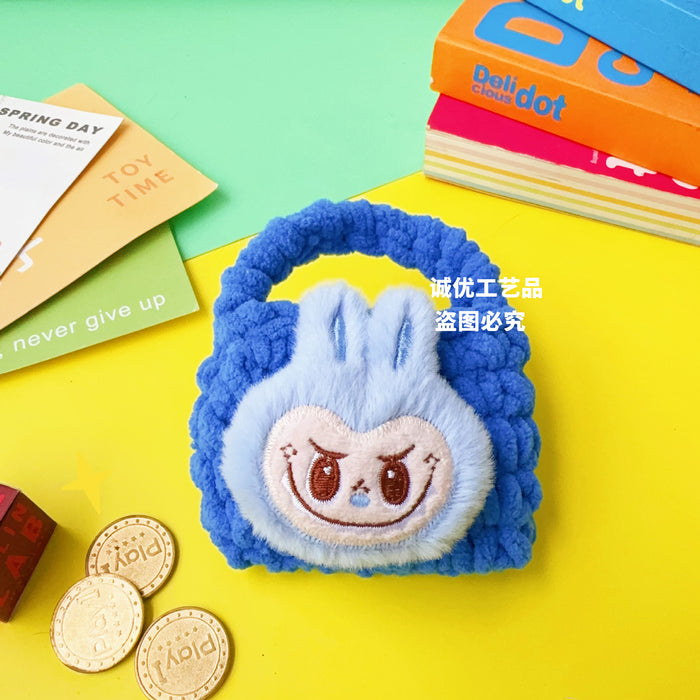 Wholesale New plush coin purse, hand knitted data cable storage bag, protective cover wholesale