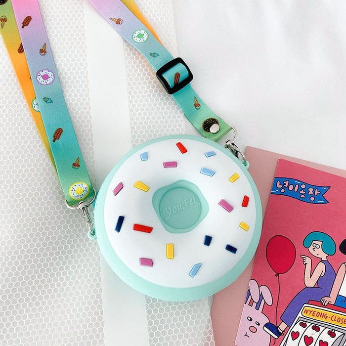 Wholesale Donut Silicone Crossbody Bag for Girls Trendy Cute Coffee Color MOQ≥10