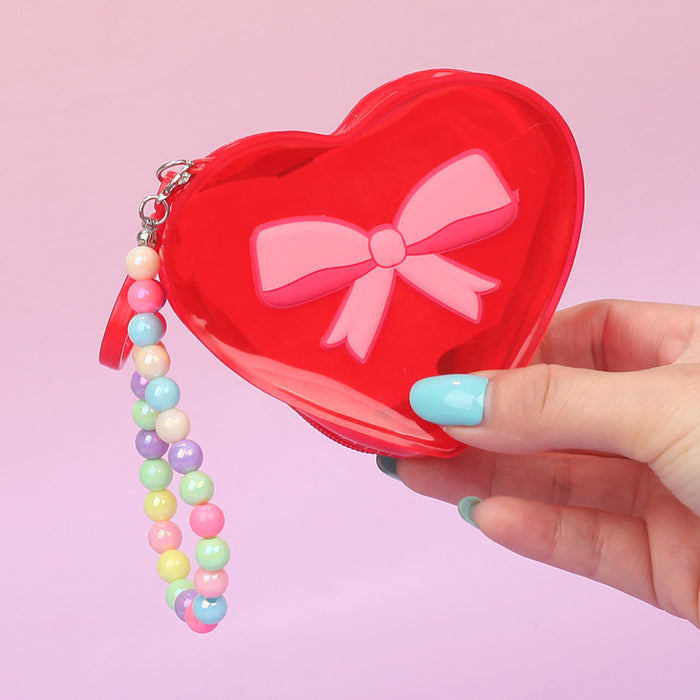 Wholesale Trendy Transparent Pink PVC Coin Purse Candy Style Wedding Favor Decorative Car Key Accessory For Resale