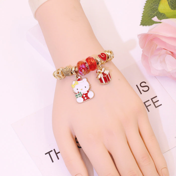 Wholesale Beaded Charm Bracelet Christmas Tree Cartoon Design MOQ≥2