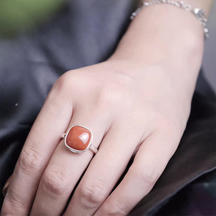 Wholesale Hollow out sachet ring, retro and niche, worn with an open mouth ring on the go