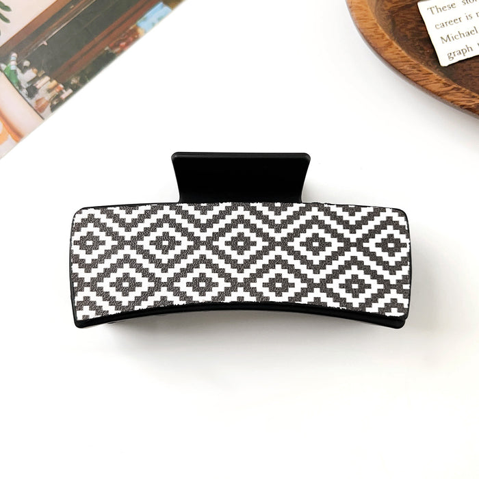 Wholesale Pu Printed Shark Clip Western Style Retro Leather Hairpin Hair Grabber Hair Accessories