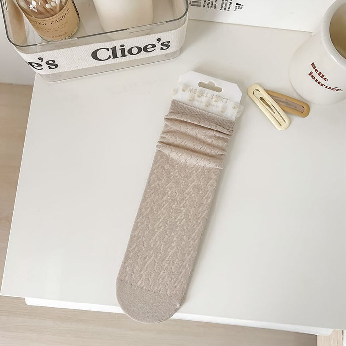 Wholesale Mesh lace long socks, thin and cute lace pile socks