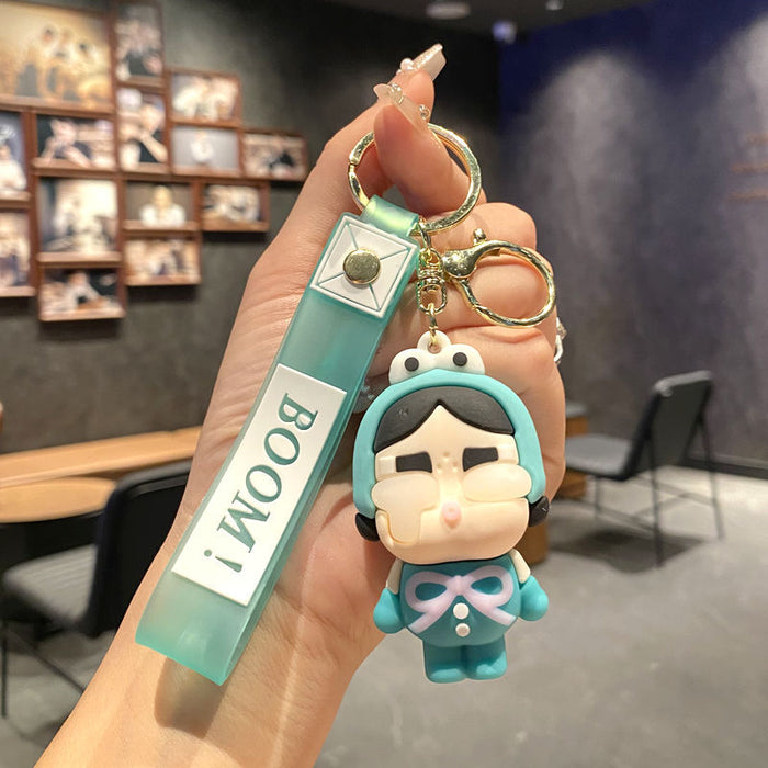 Wholesale Tear doll cartoon keychain cute  doll children' s school bag pendant keychain claw machine small gift