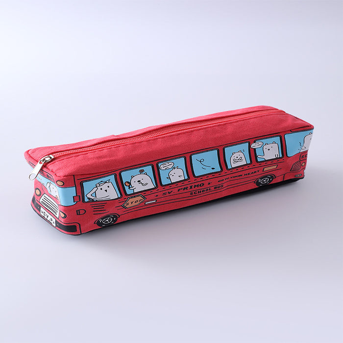 Wholesale Canvas Student Stationery Bus Pencil Bags