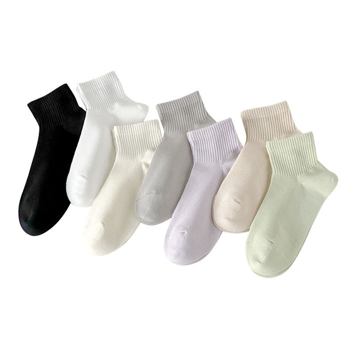 Wholesale Cotton new mesh breathable short tube socks, thin version, college style boat socks