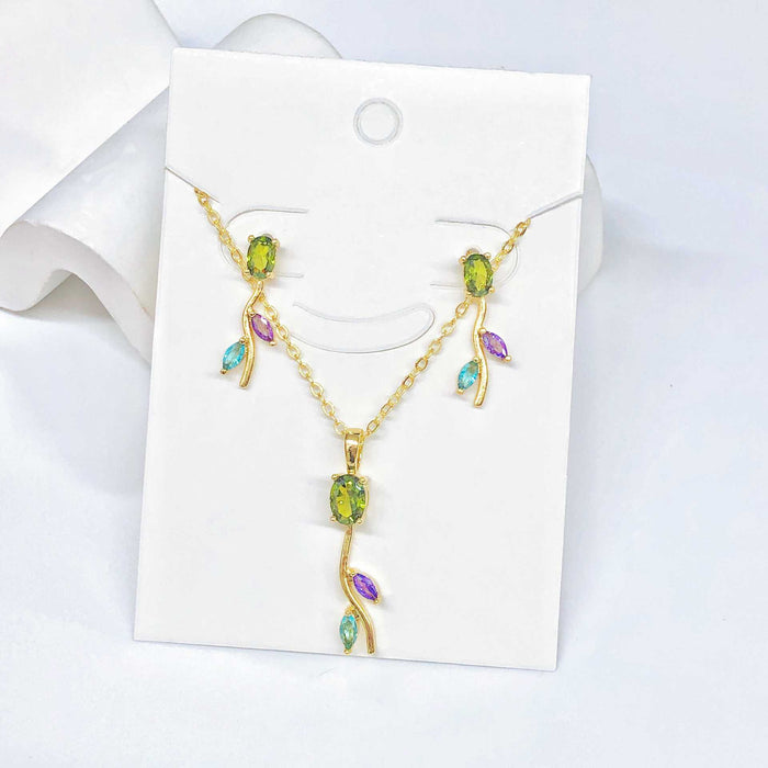 Wholesale Tulip Necklace and Earring Set Clavicle Jewelry
