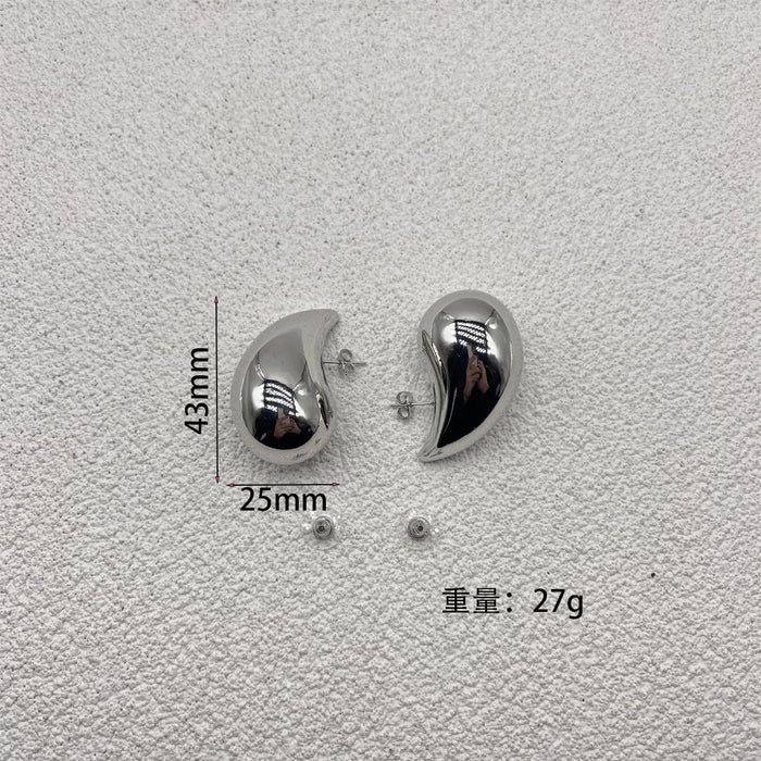 Wholesale Fashionable and high-end gold water droplet hollow earrings sell well, niche design earrings, temperament earrings