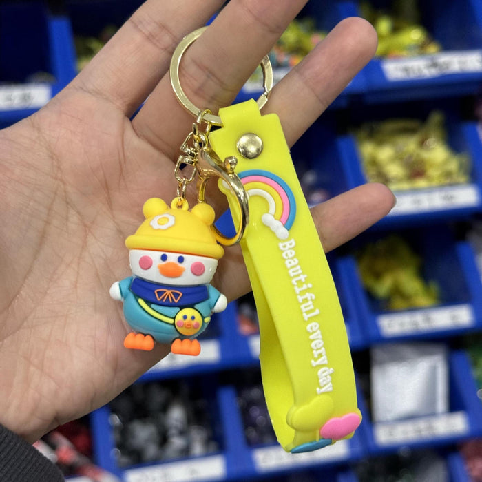 Wholesale Silicone Cartoon Duck Doll Keychain JDC-KC-SengH004