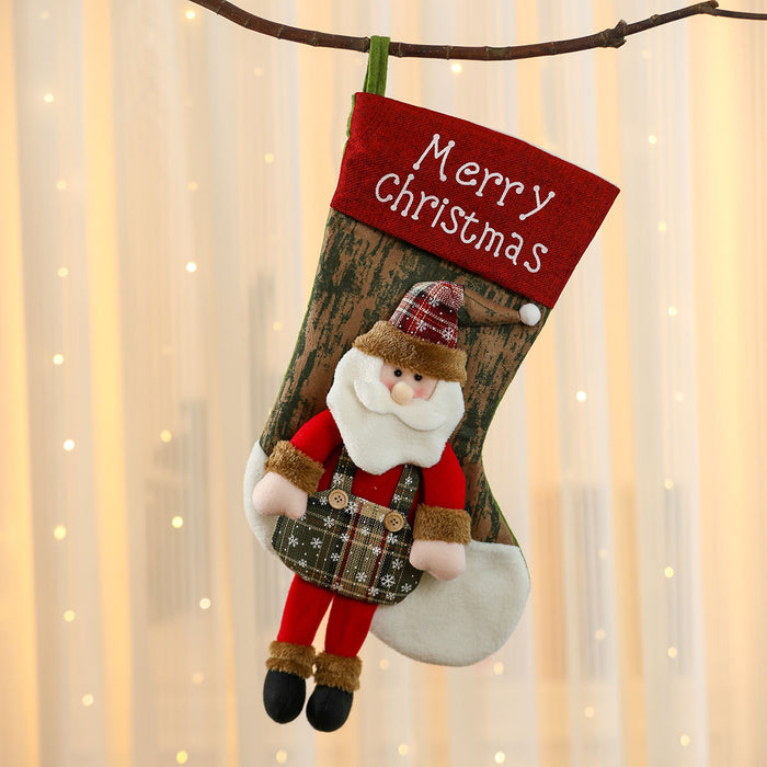 Wholesale Christmas Stockings Christmas Gift Bag Christmas Small Stockings Pendant Christmas Tree Hanging Ornament Bag