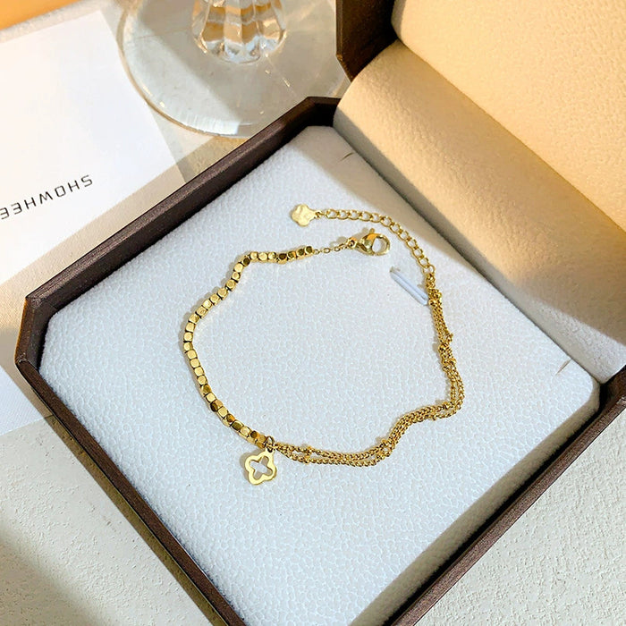 Wholesale Summer Simple Silver  Bracelet Style Light Luxury Niche Titanium Steel Anklet